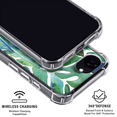 Tropical Leaves by Cat Coq iPhone 16e Clear Case